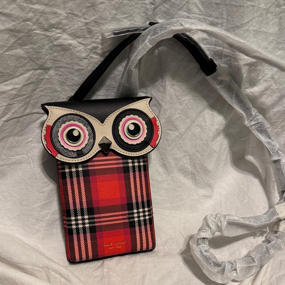 Kate Spade Owl Plaid Crossbody small